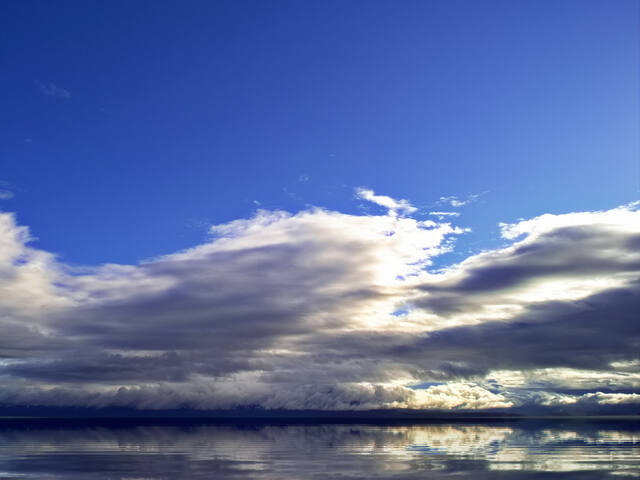 Photograph of blue, bluesky, calm.